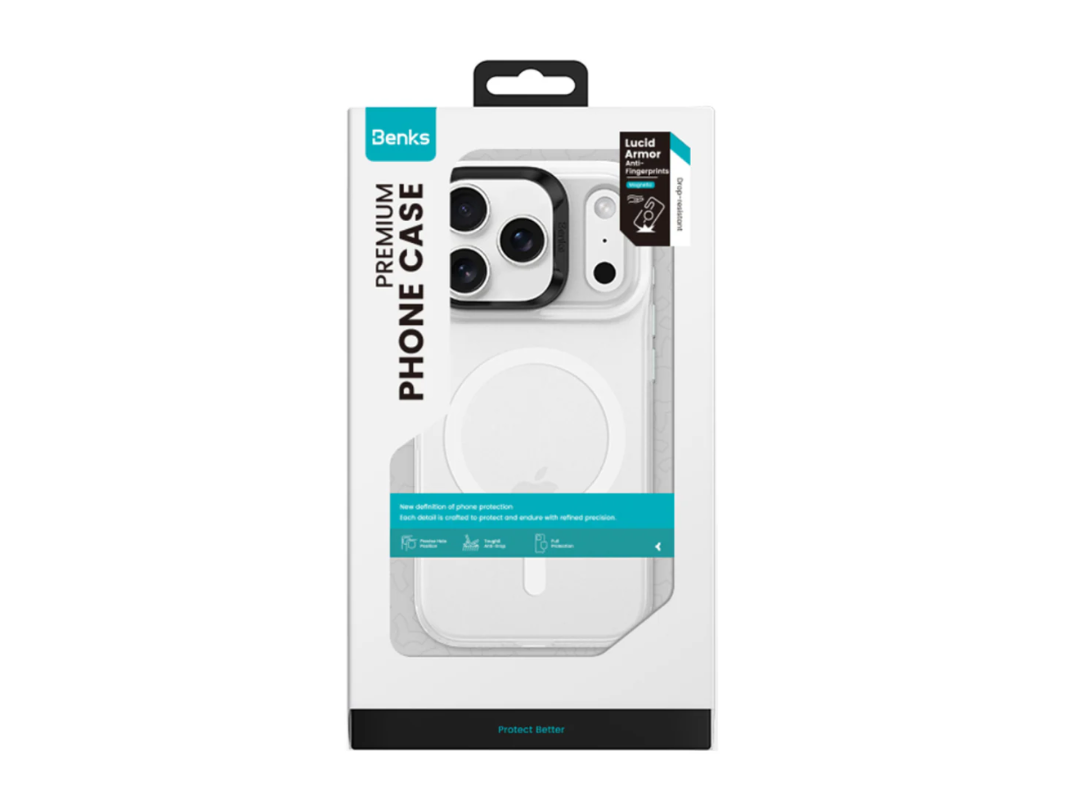 Buy Benks Lucid Armor iPhone 17 Pro Max Case – White MagSafe in Qatar Buy Benks Lucid Armor iPhone 17 Pro Max Case – White MagSafe in Qatar